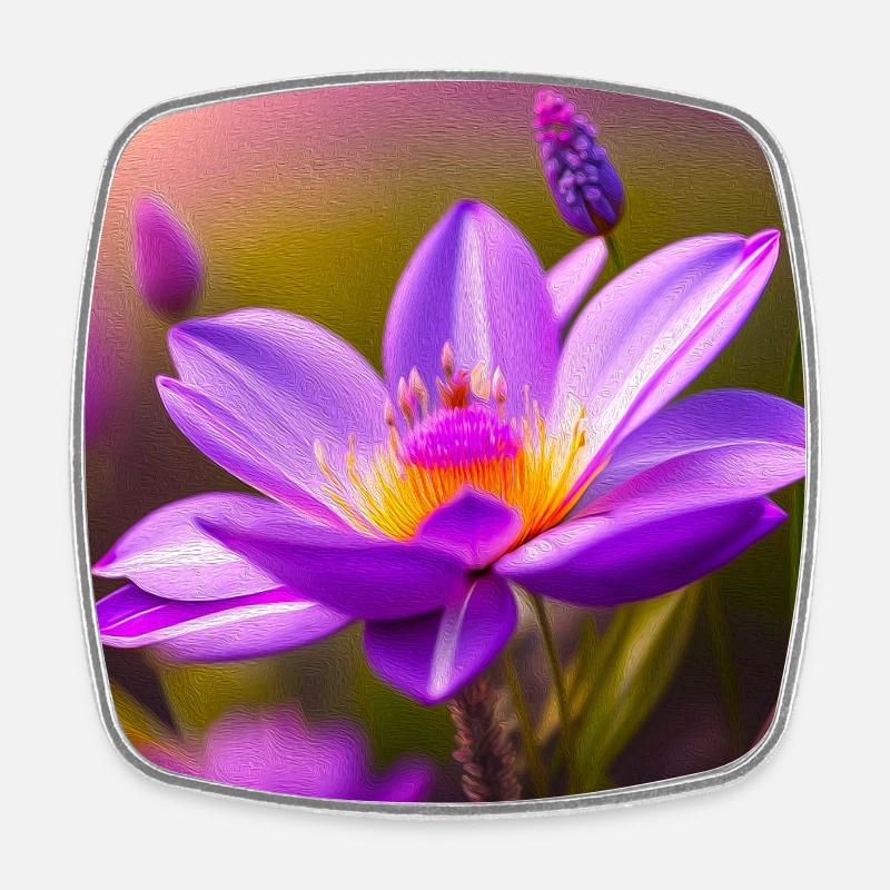 Lavender Lily - Square fridge magnet - white