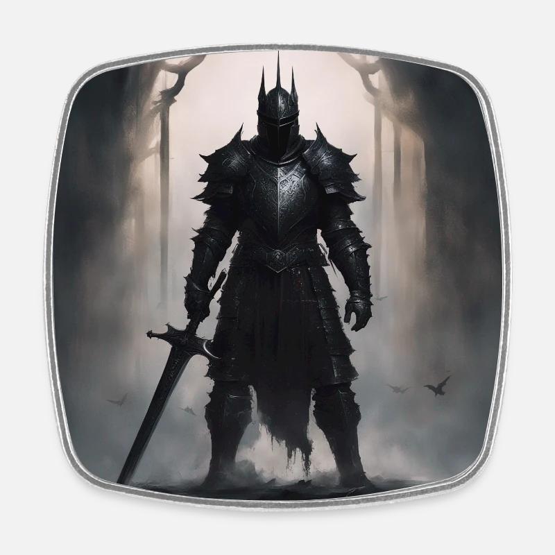 Black Knight - Square fridge magnet - white