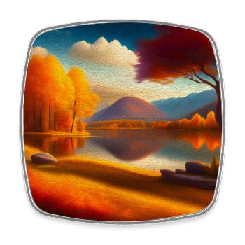 Herbstlandschaft - Viereckiger Kühlschrankmagnet - Weiß - Vorne