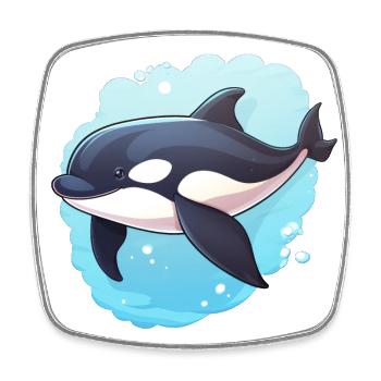 Killer whale - Square fridge magnet - white - Front