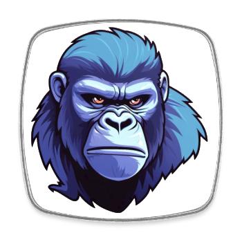 Gorilla monkey - Square fridge magnet - white - Front