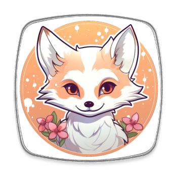 Fox Anime - Square fridge magnet - white - Front