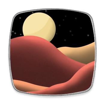 Moonrise in the desert - Square fridge magnet - white - Front