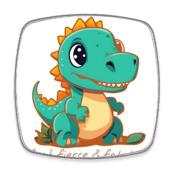 Dinosaures rapides et féroces - Magnet carré - blanc - Devant