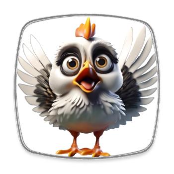 Fou Poulet adorable et amusant - Magnet carré - blanc - Devant