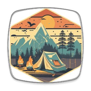 Camper,Outdoor Adventure Awaits - Square fridge magnet - white - Front