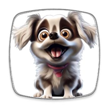 Puppy Love Cute Dog - Square fridge magnet - white - Front
