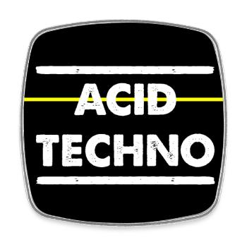 Acid Techno Vintage Style Hard Dark Acid - Square fridge magnet - white - Front