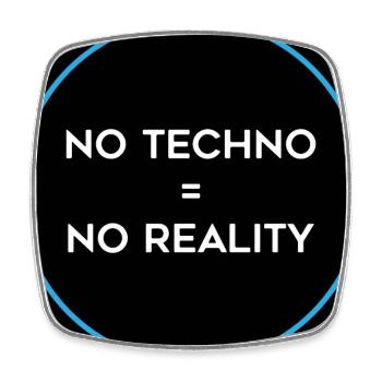 No Techno No Reality Hard Dark Acid - Square fridge magnet - white - Front