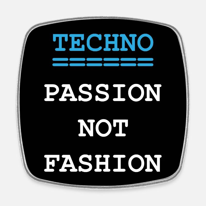 Techno Passion Pas Mode Hard Dark Acid - Magnet carré - blanc