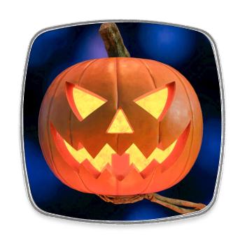 Halloween Pumpkin - Pumpkin Lantern - Square fridge magnet - white - Front