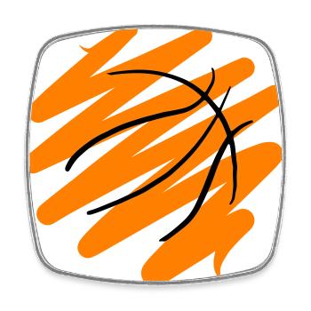 Conception abstraite du basketball - Magnet carré - blanc - Devant