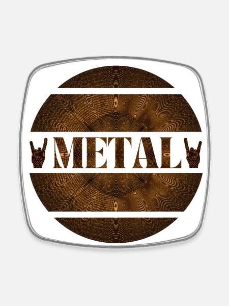 Heavy metal explosion in rust brown - Square fridge magnet - white