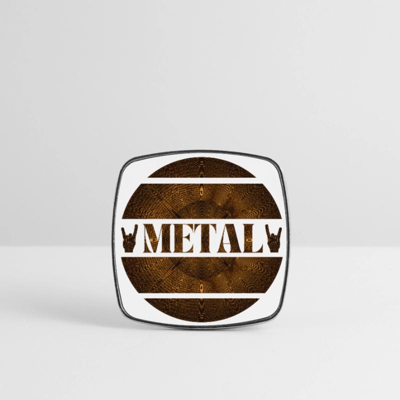 Heavy metal explosion in rust brown Square fridge magnet