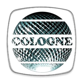 Cologne disco ball - Köln Party - Square fridge magnet - white - Front
