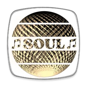 Soul Music Golden Disco Ball - Magnet carré - blanc - Devant