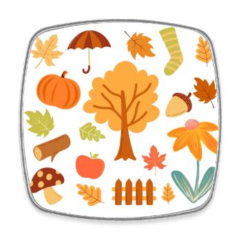 Les feuilles d’automne profitent de la saison colorée - Magnet carré - blanc - Devant