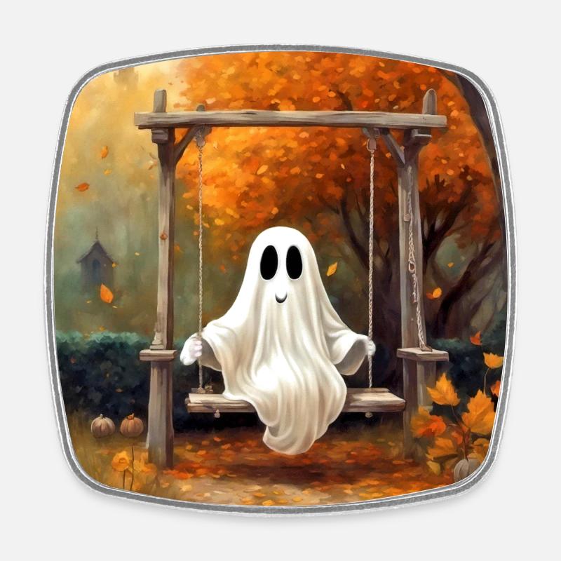 Balançoires d’automne - Magnet carré - blanc