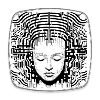 Gehirn Strukturen - Surreale Kunst - Viereckiger Kühlschrankmagnet - Weiß - Vorne