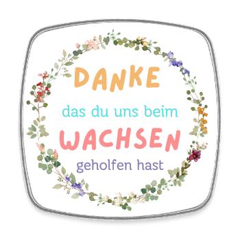 Danke das du uns beim Wachsen geholfen hast! - Viereckiger Kühlschrankmagnet - Weiß - Vorne