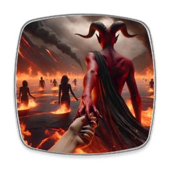 Follow Me to the Abyss - Infernal Devil's Pact #02 - Square fridge magnet - white - Front