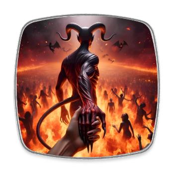 Folgt mir in den Abgrund - Infernal Devil's Pact #04 - Viereckiger Kühlschrankmagnet - Weiß - Vorne