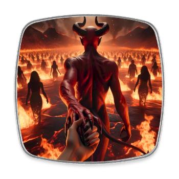Follow Me to the Abyss - Infernal Devil's Pact #11 - Square fridge magnet - white - Front