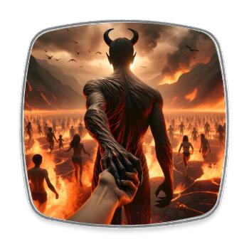 Follow Me to the Abyss - Infernal Devil's Pact #03 - Square fridge magnet - white - Front