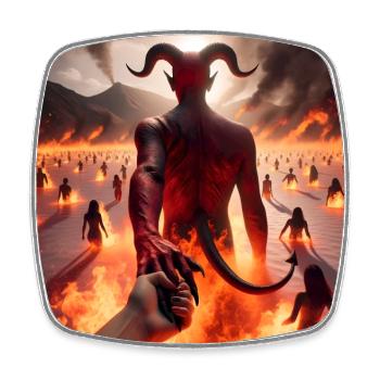 Follow Me to the Abyss - Infernal Devil's Pact #10 - Square fridge magnet - white - Front