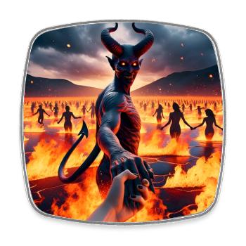 Follow Me to the Abyss - Infernal Devil's Pact #05 - Square fridge magnet - white - Front