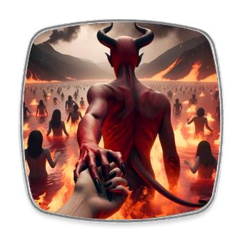 Follow Me to the Abyss - Infernal Devil's Pact #12 - Square fridge magnet - white - Front
