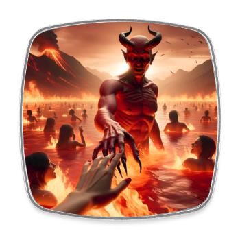 Follow Me to the Abyss - Infernal Devil's Pact #14 - Square fridge magnet - white - Front