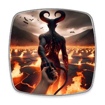 Follow Me to the Abyss - Infernal Devil's Pact #06 - Square fridge magnet - white - Front