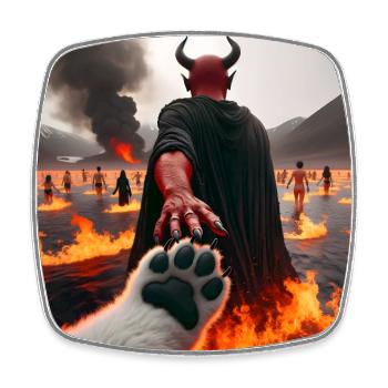 Follow Me to the Abyss - Infernal Devil's Pact #19 - Square fridge magnet - white - Front