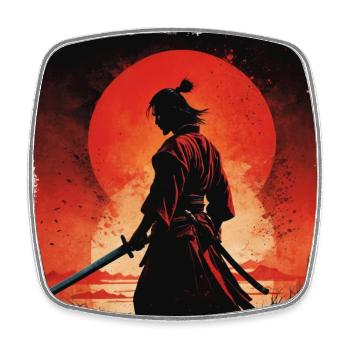 sunset samurai Warrior - Square fridge magnet - white - Front