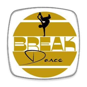 Breakdance logo yellow black - Square fridge magnet - white - Front