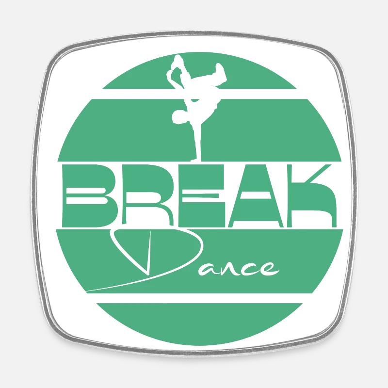 Breakdance Green Turquoise - Square fridge magnet - white