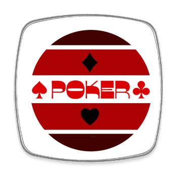 Design de poker en noir rouge - Magnet carré - blanc - Devant