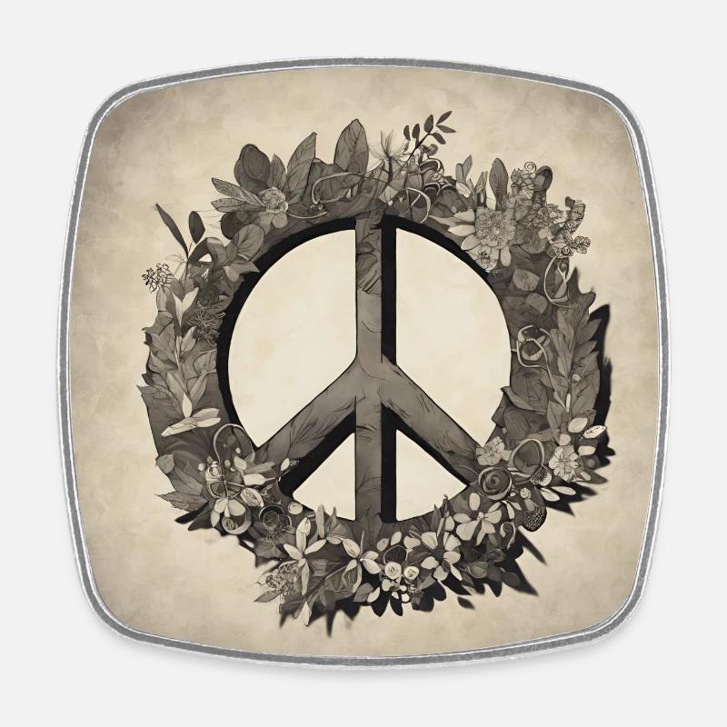 Global Harmony - Square fridge magnet - white