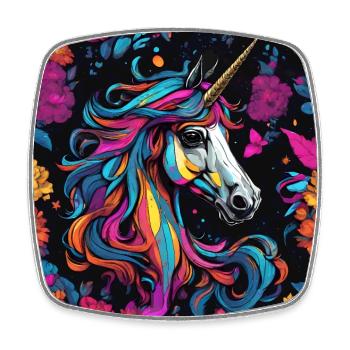 Fantasy Einhorn Pop Art - Viereckiger Kühlschrankmagnet - Weiß - Vorne