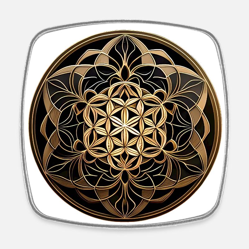 Fleur de vie - Magnet carré - blanc