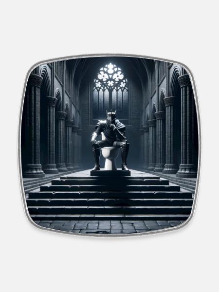 Fart Souls - Hollow Knight on Porcelain Throne #10 - Square fridge magnet - white