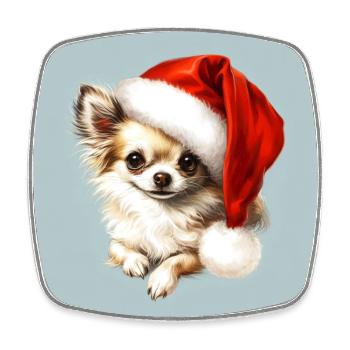 L’ de Noël du chihuahua - Magnet carré - blanc - Devant