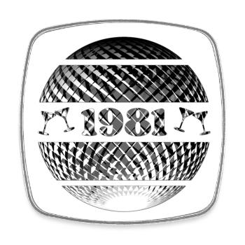 1981 millésime argent - Magnet carré - blanc - Devant
