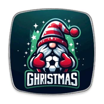 Santa Football Soccer Team - Square fridge magnet - white - Front