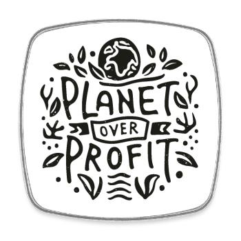 Planet vor Profit - Viereckiger Kühlschrankmagnet - Weiß - Vorne