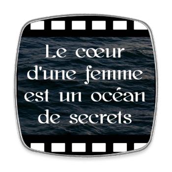 cinéma Le cœur d une femme est un océan de secrets - Magnet carré - blanc - Devant