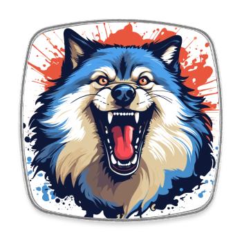 Big Bad Wolf - Square fridge magnet - white - Front