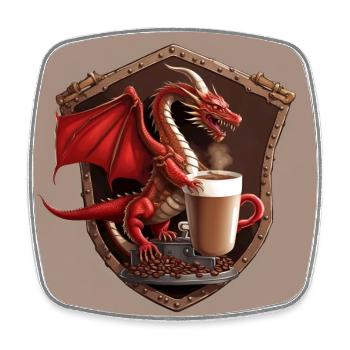 Welsh Coffee Shield - Square fridge magnet - white - Front