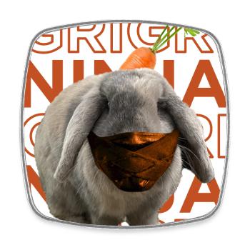 Ninja Scribble - Square fridge magnet - white - Front